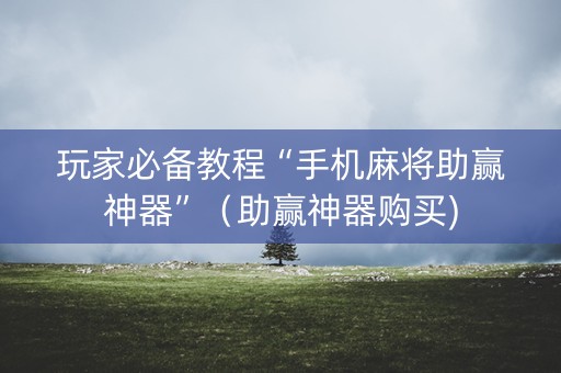 玩家必备教程“手机麻将助赢神器”（助赢神器购买)