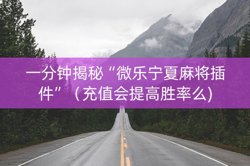 一分钟揭秘“微乐宁夏麻将插件”（充值会提高胜率么)