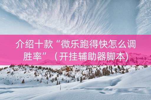 介绍十款“微乐跑得快怎么调胜率”（开挂辅助器脚本)