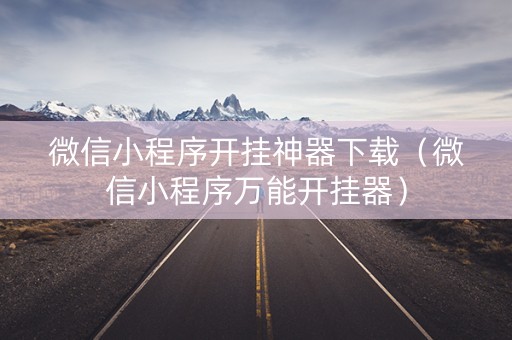 微信小程序开挂神器下载（微信小程序万能开挂器）