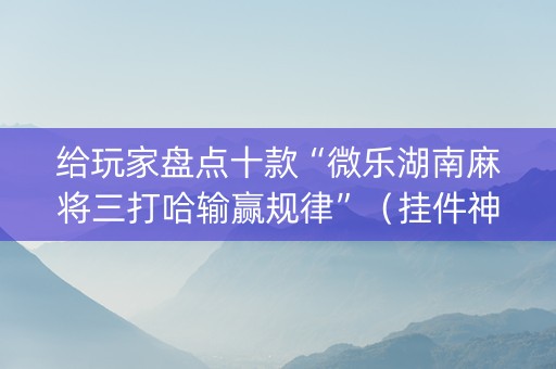 给玩家盘点十款“微乐湖南麻将三打哈输赢规律”（挂件神器)