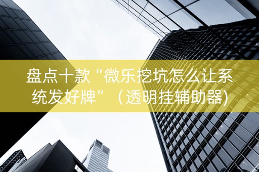 盘点十款“微乐挖坑怎么让系统发好牌”（透明挂辅助器)