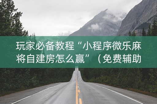 玩家必备教程“小程序微乐麻将自建房怎么赢”（免费辅助)