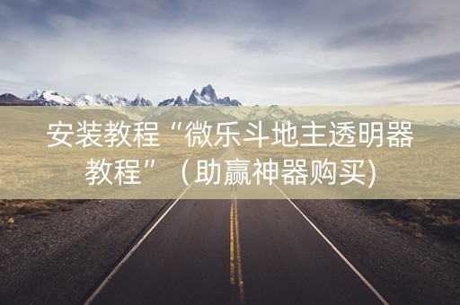 安装教程“微乐斗地主透明器教程”（助赢神器购买)