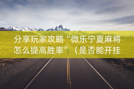 分享玩家攻略“微乐宁夏麻将怎么提高胜率”（是否能开挂)