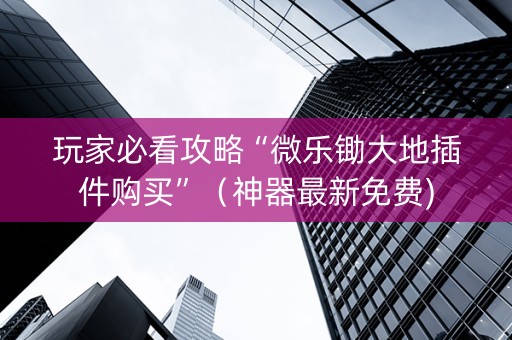 玩家必看攻略“微乐锄大地插件购买”（神器最新免费)