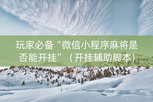 玩家必备“微信小程序麻将是否能开挂”（开挂辅助脚本)