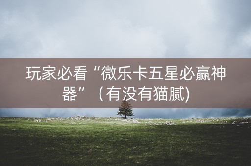 玩家必看“微乐卡五星必赢神器”（有没有猫腻)