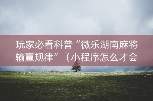 玩家必看科普“微乐湖南麻将输赢规律”（小程序怎么才会赢)