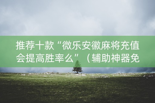 推荐十款“微乐安徽麻将充值会提高胜率么”（辅助神器免费)