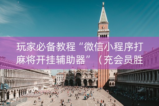 玩家必备教程“微信小程序打麻将开挂辅助器”（充会员胜率高)
