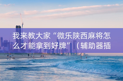 我来教大家“微乐陕西麻将怎么才能拿到好牌”（辅助器插件)
