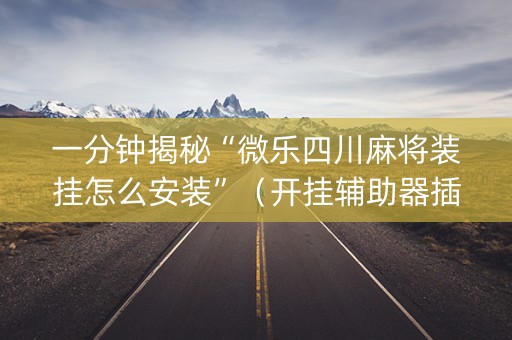 一分钟揭秘“微乐四川麻将装挂怎么安装”（开挂辅助器插件)