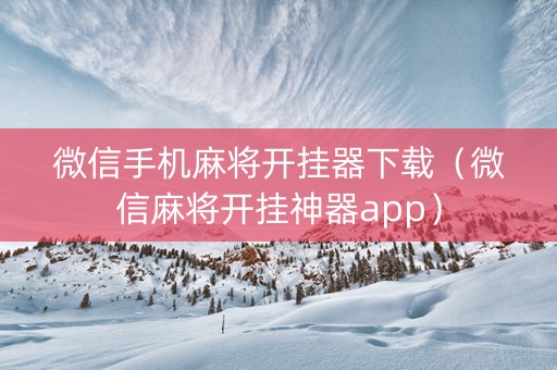 微信手机麻将开挂器下载（微信麻将开挂神器app）