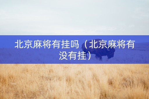 北京麻将有挂吗（北京麻将有没有挂）