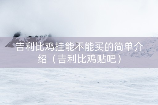 吉利比鸡挂能不能买的简单介绍（吉利比鸡贴吧）