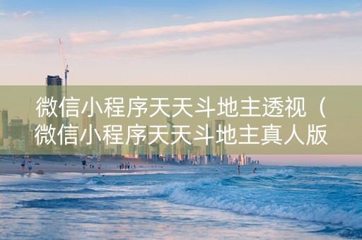 微信小程序天天斗地主透视（微信小程序天天斗地主真人版有挂吗）