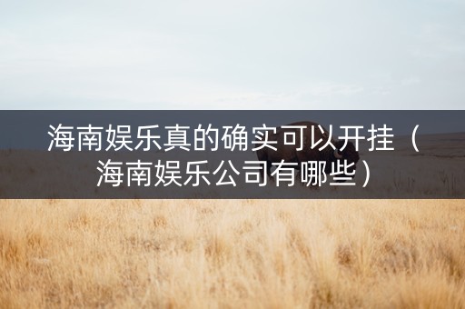 海南娱乐真的确实可以开挂（海南娱乐公司有哪些）