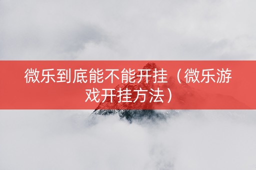 微乐到底能不能开挂（微乐游戏开挂方法）