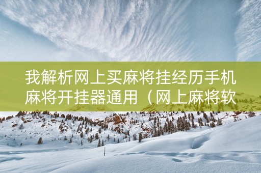 我解析网上买麻将挂经历手机麻将开挂器通用（网上麻将软件开挂是真的吗）
