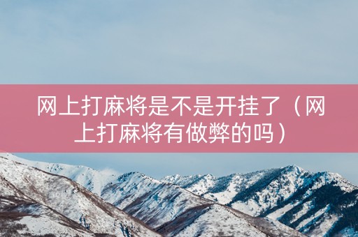 网上打麻将是不是开挂了（网上打麻将有做弊的吗）