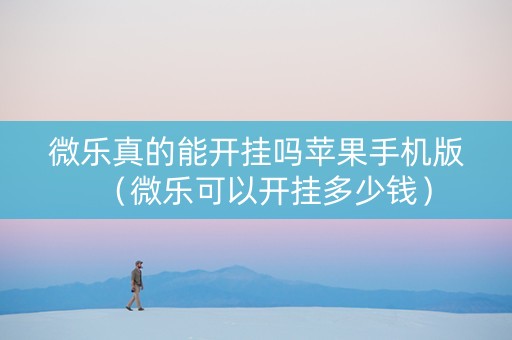 微乐真的能开挂吗苹果手机版（微乐可以开挂多少钱）
