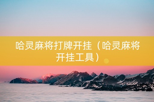 哈灵麻将打牌开挂（哈灵麻将开挂工具）