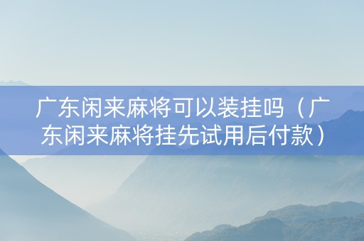 广东闲来麻将可以装挂吗（广东闲来麻将挂先试用后付款）