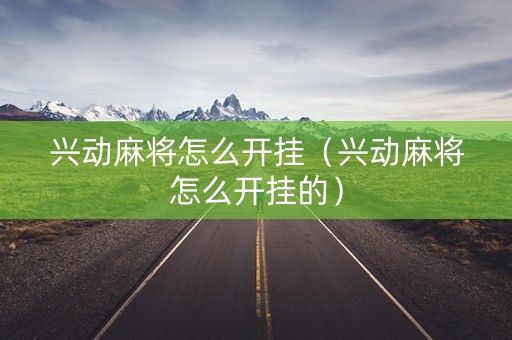 兴动麻将怎么开挂（兴动麻将怎么开挂的）
