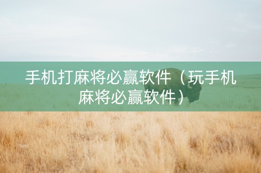 手机打麻将必赢软件（玩手机麻将必赢软件）