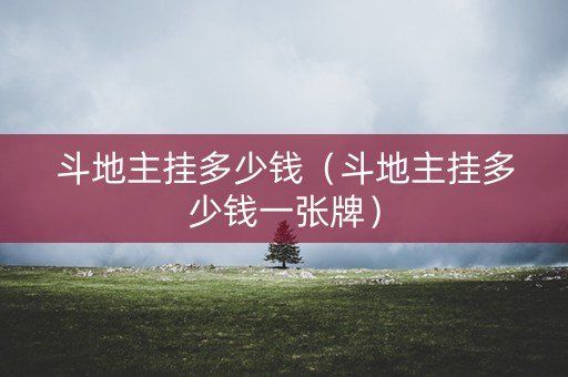 斗地主挂多少钱（斗地主挂多少钱一张牌）