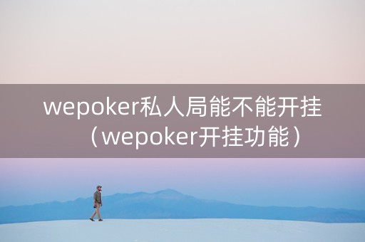 wepoker私人局能不能开挂（wepoker开挂功能）