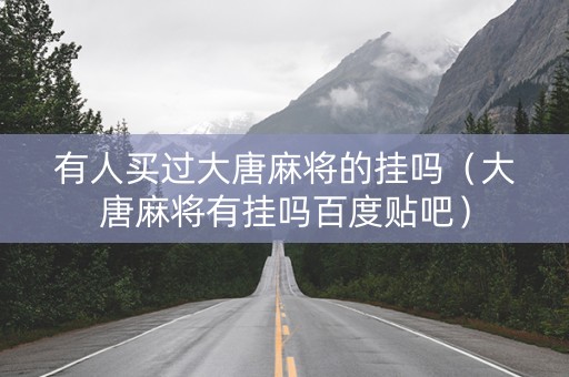 有人买过大唐麻将的挂吗（大唐麻将有挂吗百度贴吧）
