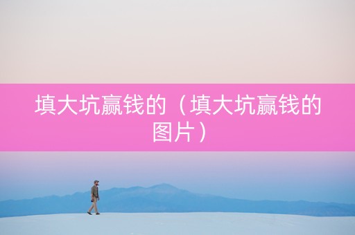填大坑赢钱的（填大坑赢钱的图片）