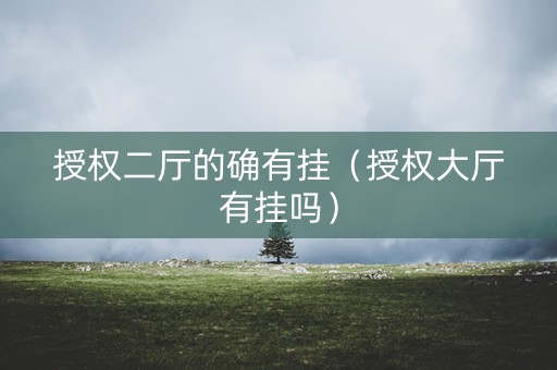 授权二厅的确有挂（授权大厅有挂吗）