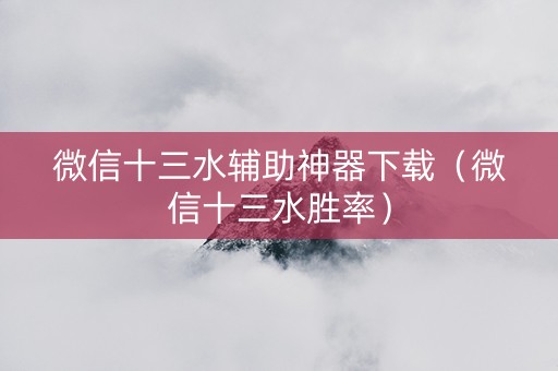 微信十三水辅助神器下载（微信十三水胜率）