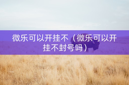 微乐可以开挂不（微乐可以开挂不封号吗）