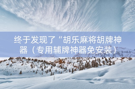 终于发现了“胡乐麻将胡牌神器（专用辅牌神器免安装）