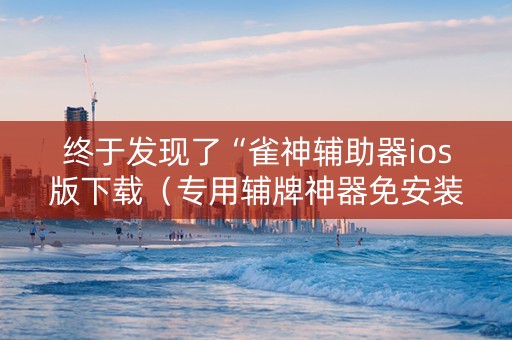 终于发现了“雀神辅助器ios版下载（专用辅牌神器免安装）