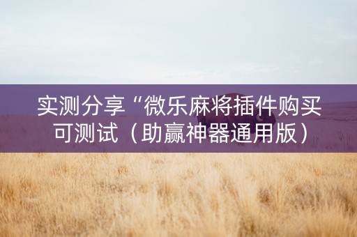 实测分享“微乐麻将插件购买可测试（助赢神器通用版）