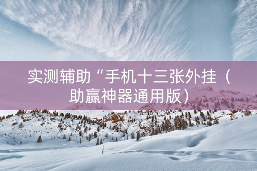 实测辅助“手机十三张外挂（助赢神器通用版）