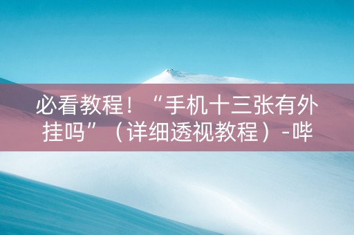 必看教程！“手机十三张有外挂吗”（详细透视教程）-哔哩哔哩