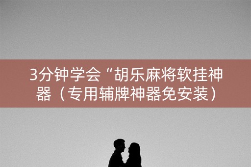 3分钟学会“胡乐麻将软挂神器（专用辅牌神器免安装）