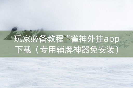 玩家必备教程“雀神外挂app下载（专用辅牌神器免安装）
