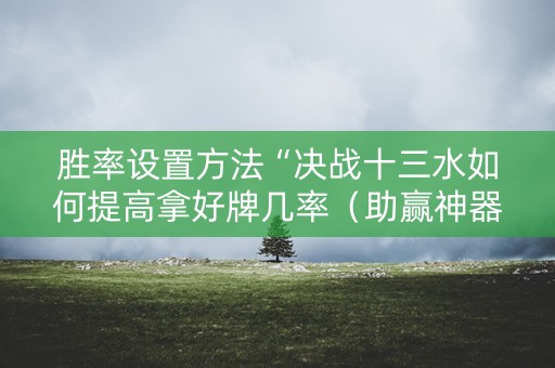 胜率设置方法“决战十三水如何提高拿好牌几率（助赢神器通用版）