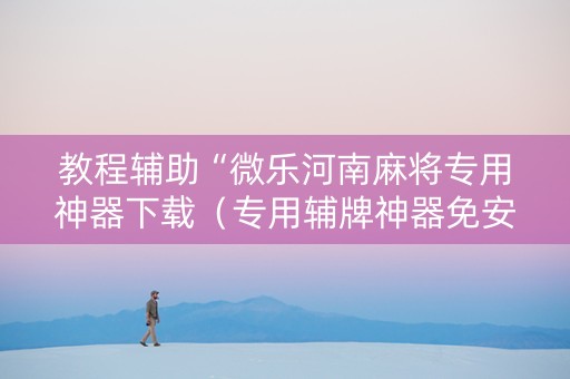 教程辅助“微乐河南麻将专用神器下载（专用辅牌神器免安装）