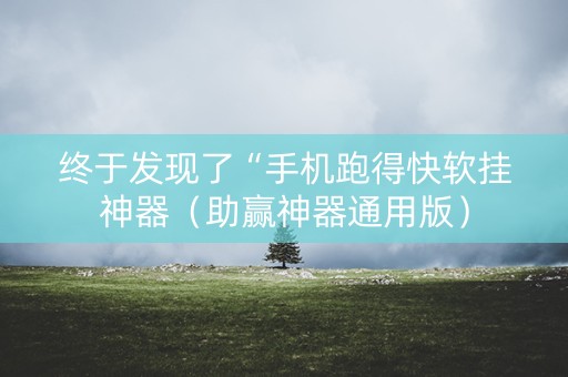 终于发现了“手机跑得快软挂神器（助赢神器通用版）