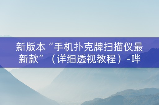 新版本“手机扑克牌扫描仪最新款”（详细透视教程）-哔哩哔哩
