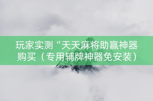 玩家实测“天天麻将助赢神器购买（专用辅牌神器免安装）