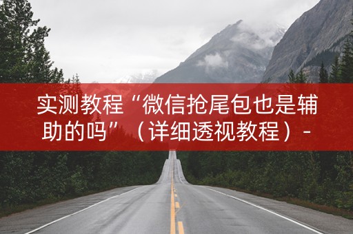 实测教程“微信抢尾包也是辅助的吗”（详细透视教程）-哔哩哔哩